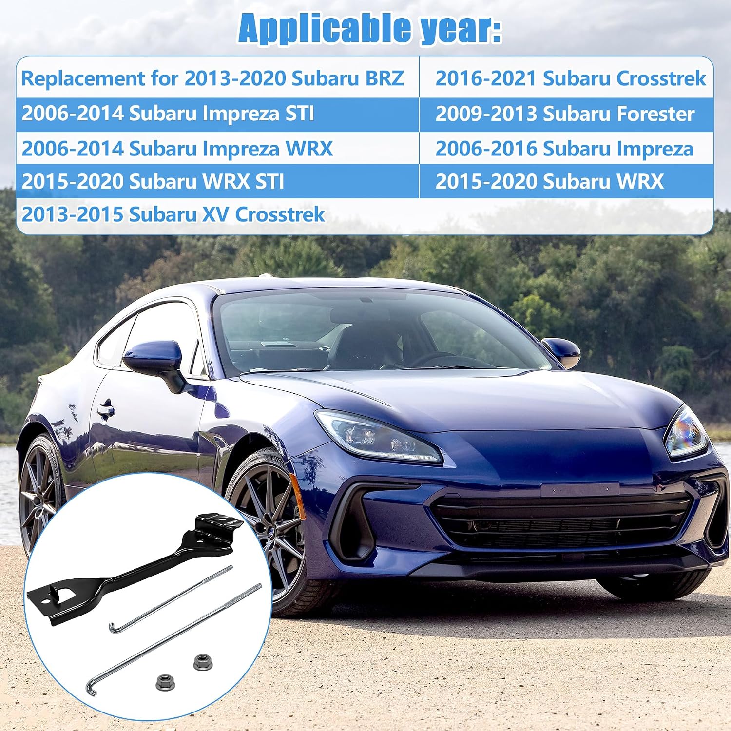 Battery Tie Down Holder Clamp Kit Compatible with Subaru Forester/Crosstrek/Impreza WRX/STi/BRZ Battery Hold Down Kit- 82182AG001, 82161AG001, 82161AG012, 023806006