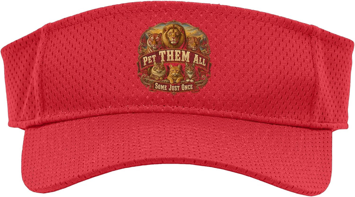 Pet Them All Some Just Once Funny cat Lover Sport Sun Visor