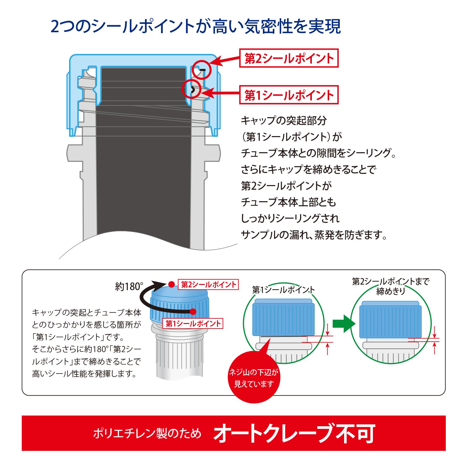 Amazon | ワトソン(Watson) Oリングレススクリューキャップチューブ 