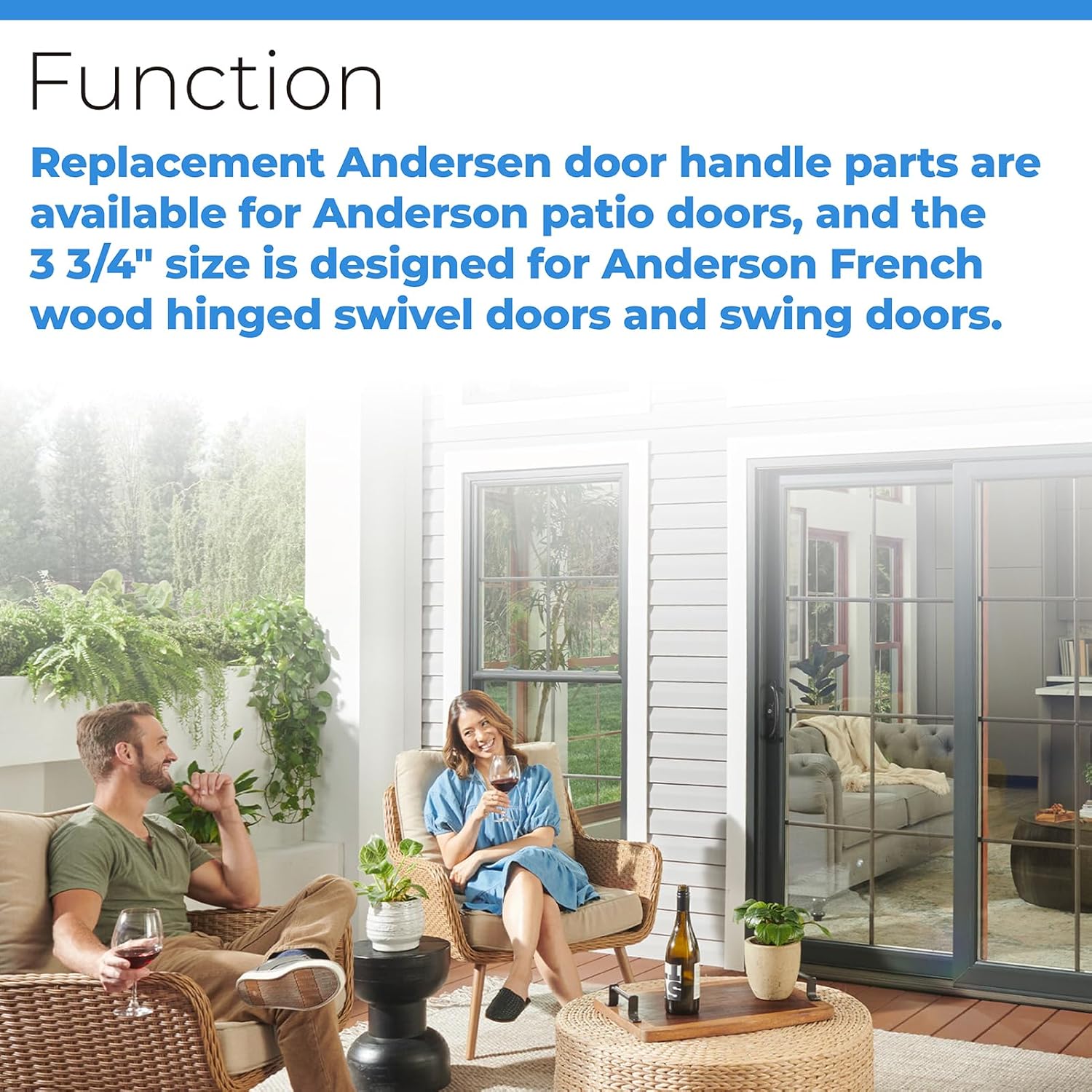Replacement Andersen Door Handle Parts 3-3/4 Long Compatible with Andersen Patio Doors, Anderson Frenchwood Hinged Door, Anderson Storm Door Handle Replacement Spindle 2579830