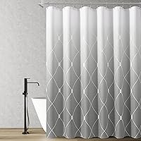 Vista 19 de Cortina de ducha de 78 pulgadas de largo, tela texturizada, cortinas de baño marrones, cortinas de poliéster degradado para baño, cortina de ducha