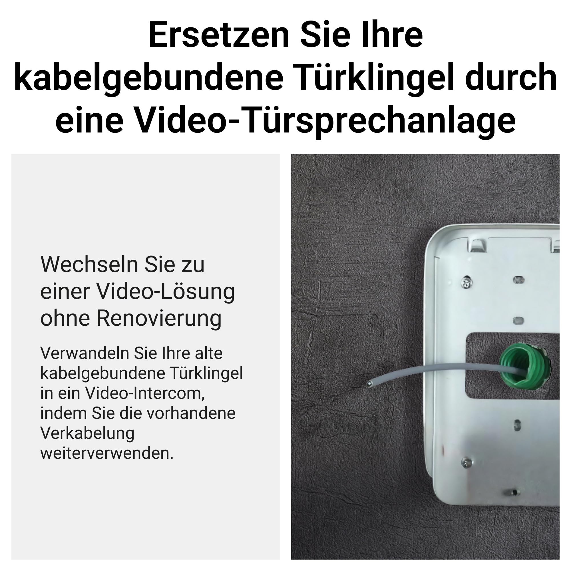 LEGRAND, EASYKIT Plus Video-Türsprechanlagen-Set mit 2-Draht-Anschluss, 7"-Farbmonitor-verspiegelt & Weitwinkelkamera, 1-/2-Familienhaus-Set, erweiterbar, Steckernetzgerät, IP54-IK07, Schwarz, 368910