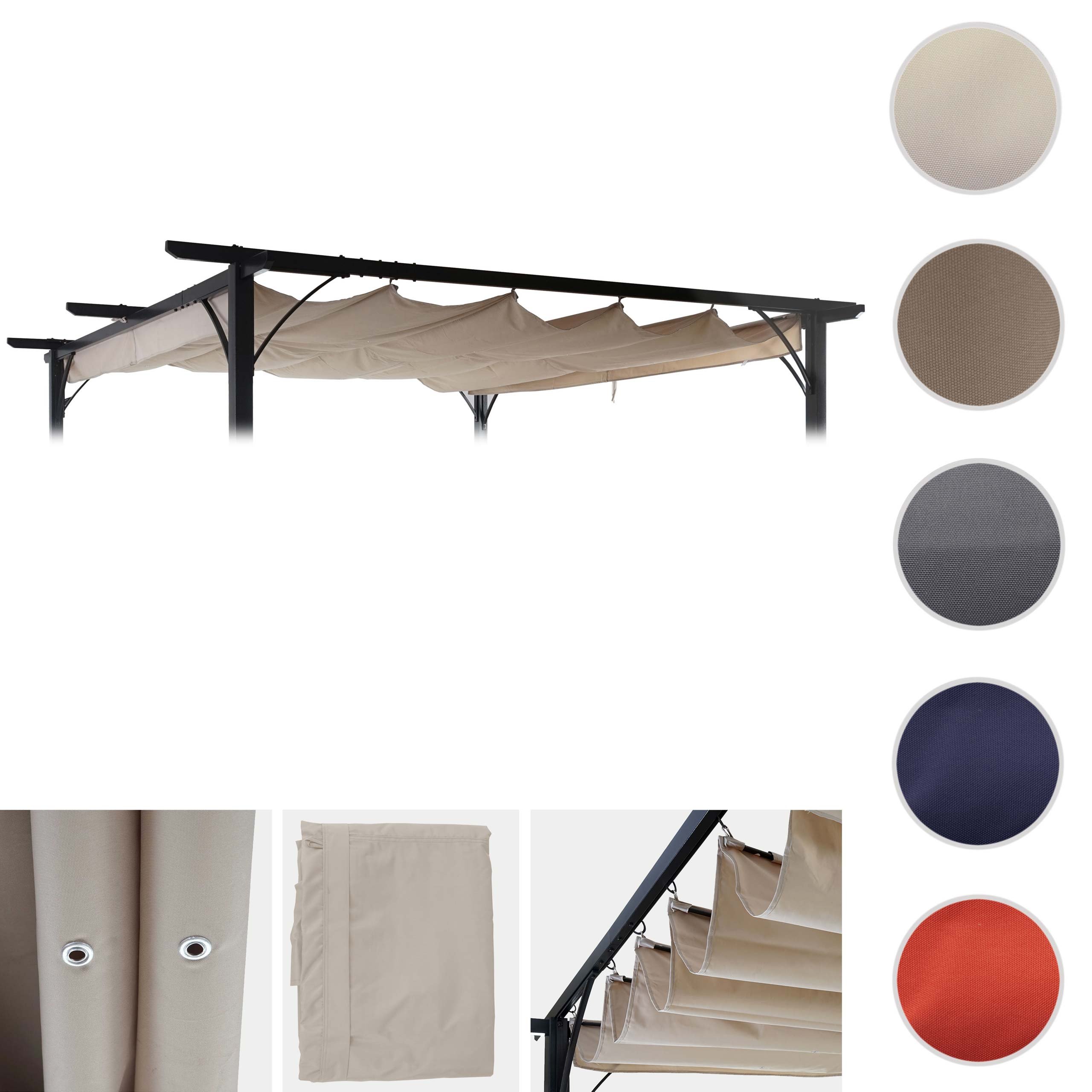 Ersatzbezug 320x250cm für Dach Pergola Pavillon HWC-C42 3x3m - Creme