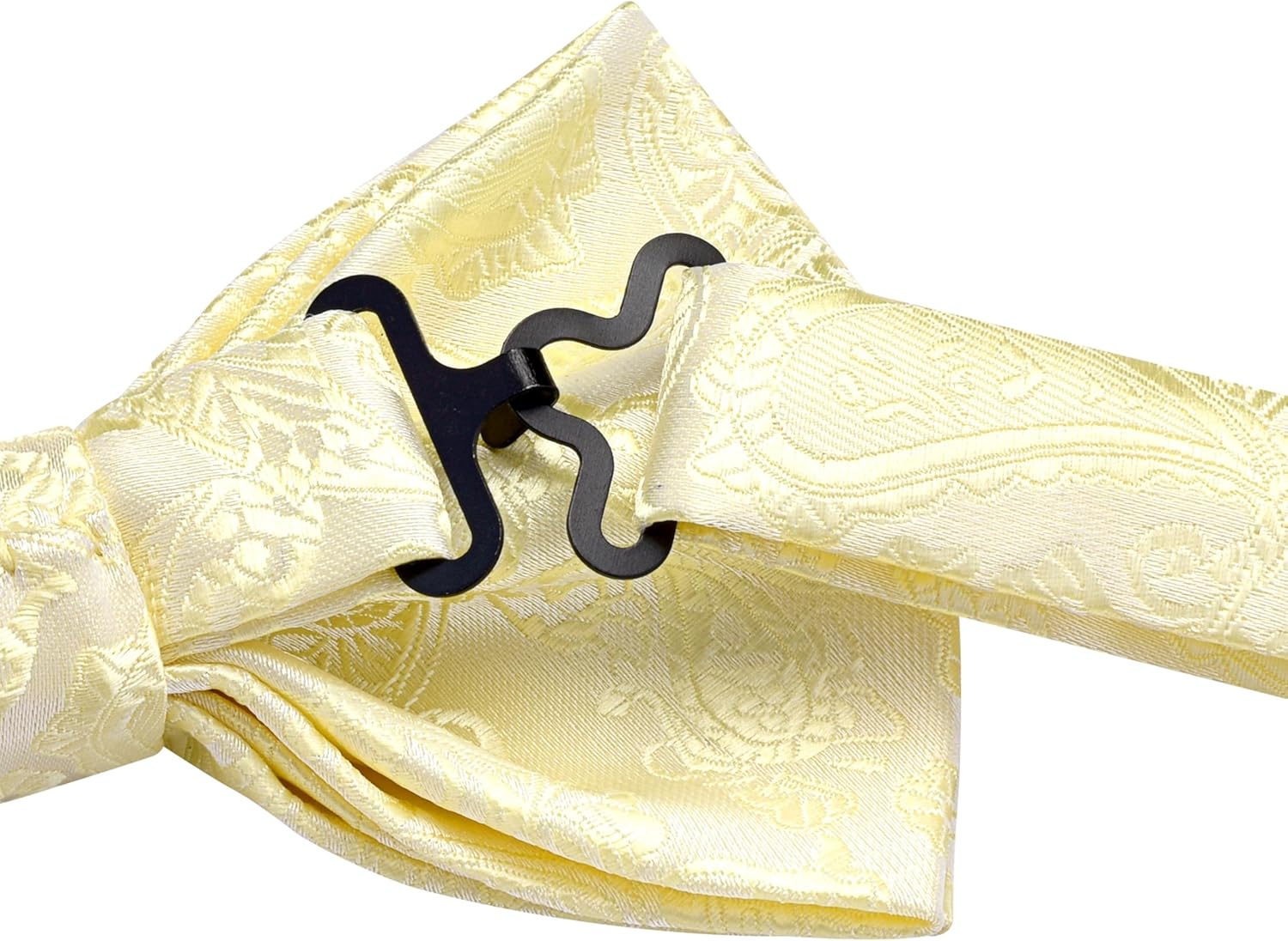 GUSLESON Mens Paisley Bow Tie Handkerchief Jacquard Woven Adjustable Pre-Tied Bowties Pocket Square Cufflinks Set - Image 4