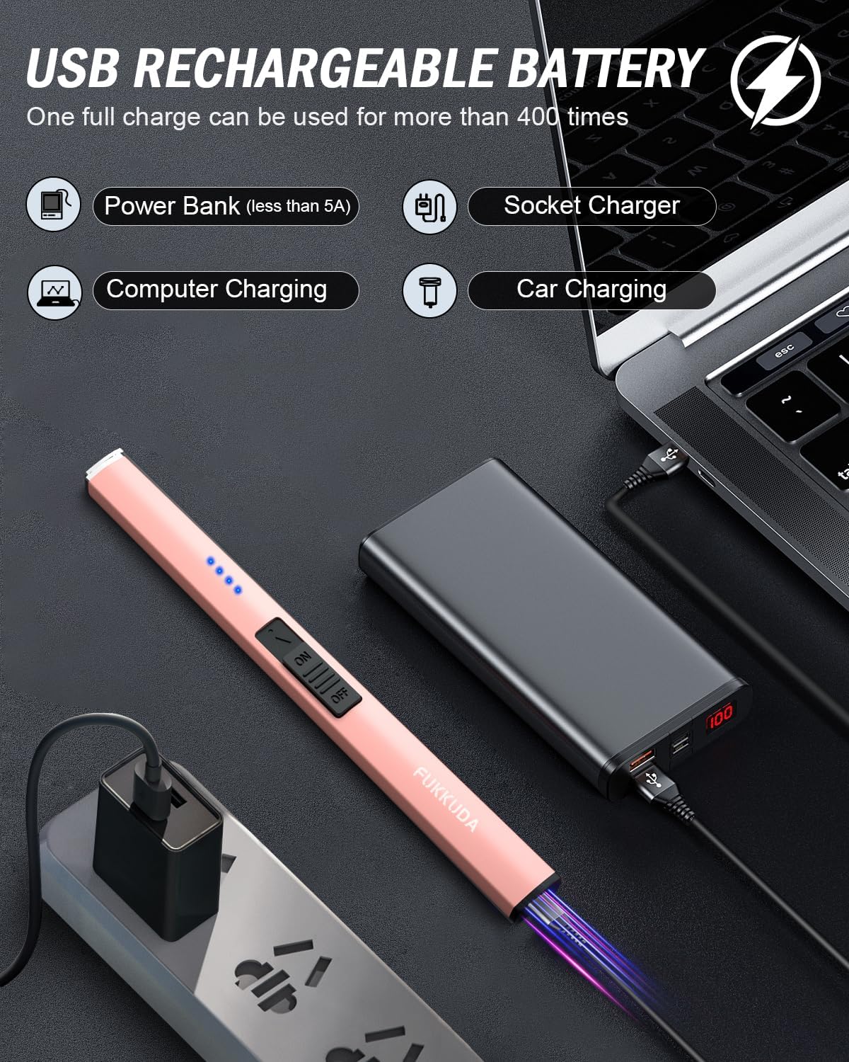 Electric Candle Lighter – USB Rechargeable Flameless Lighter thumbnail 6