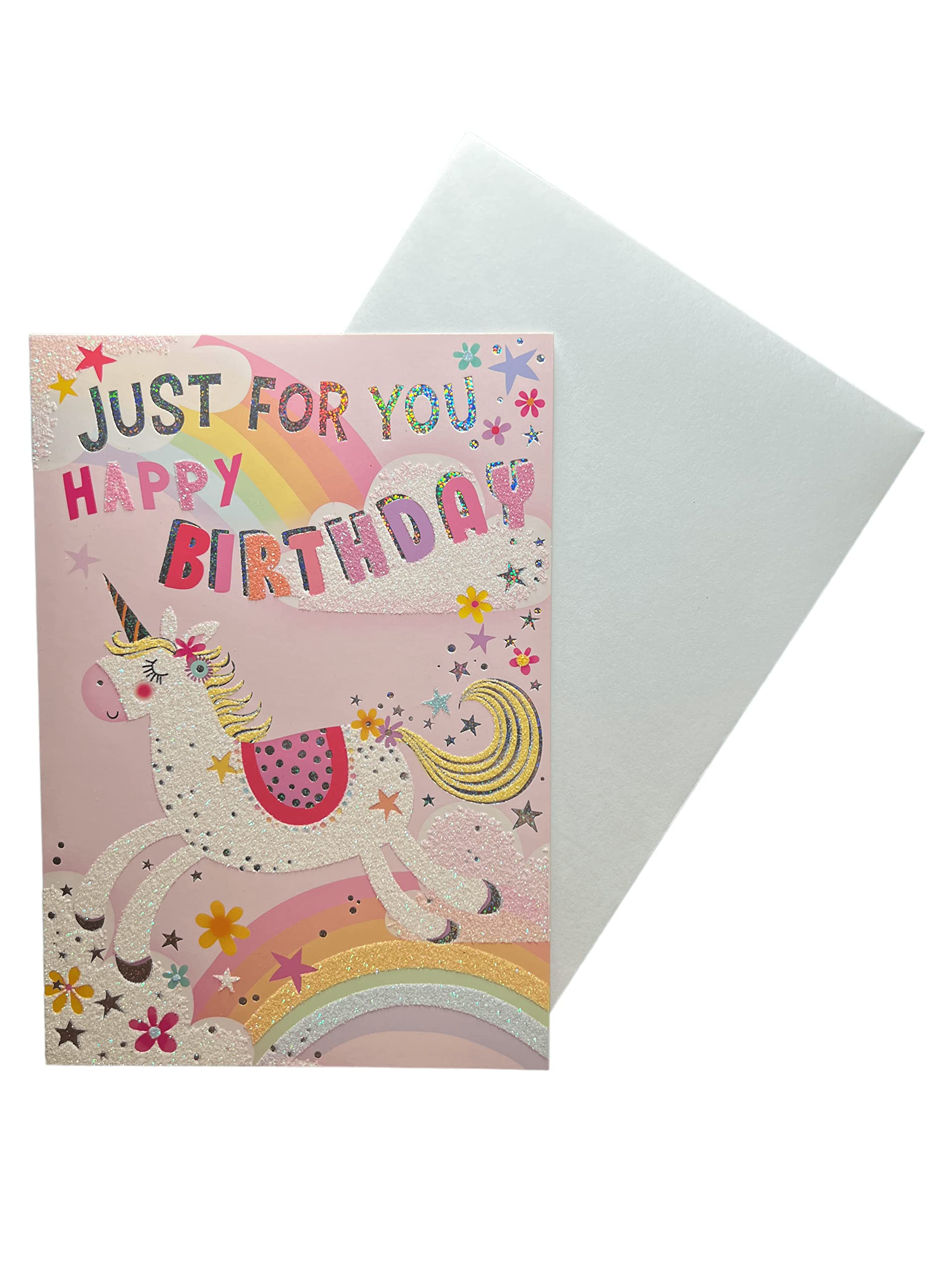 Sensations / Xpress Yourself Express Yourself Birthday Card for Female - Includes Envelope - Animated Unicorn Design for Her, 19 x 13.3 cm