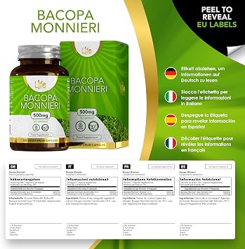 LN Bacopa Monnieri, 120 Vegan Capsules, 500mg Brahmi