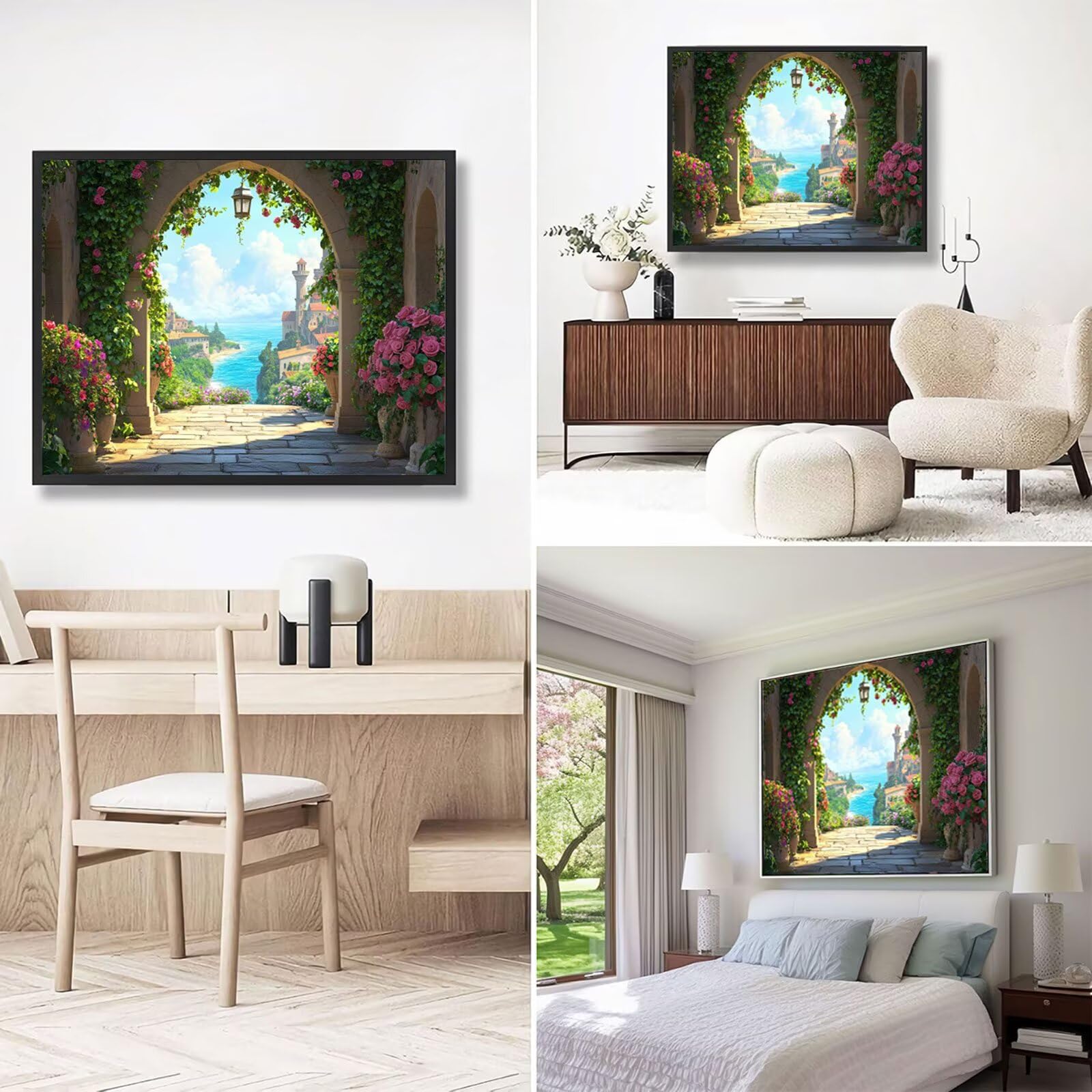 Dipingere con i Numeri Adulti Italia Dipingere con i Numeri Arco Paint by Numbers Hobby Creativi Adulti Fai Da Te Tela di Pittura a Olio Kit, Decorazioni Donna Regalo 60x80cm Senza Cornice Y3-303