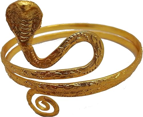 Brazalete de serpiente ajustable para la parte superior del brazo en metal de tono dorado