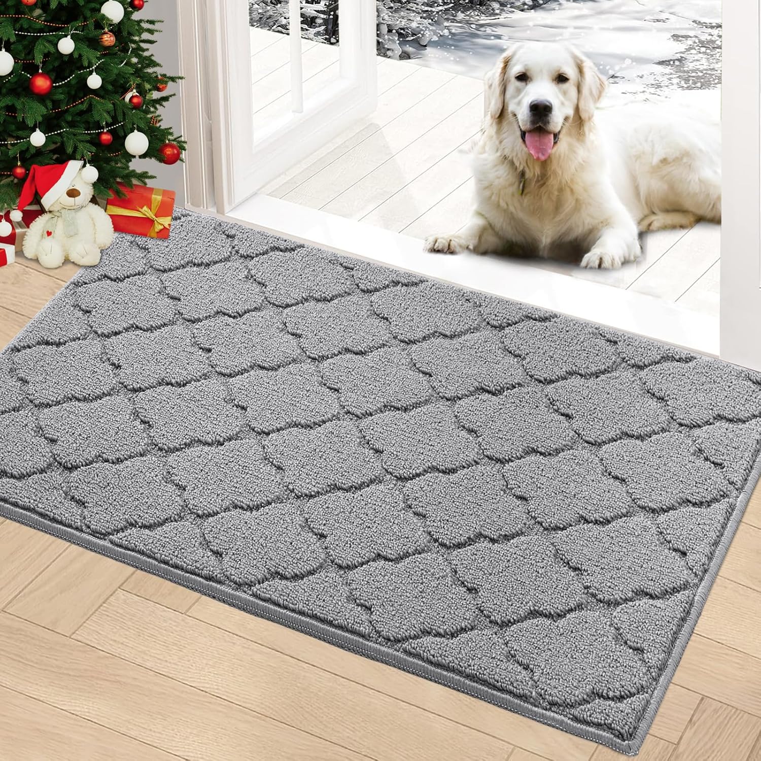 TIMO Indoor Doormat, Front Door Mat 20"x32" Absorbent Rubber Backing