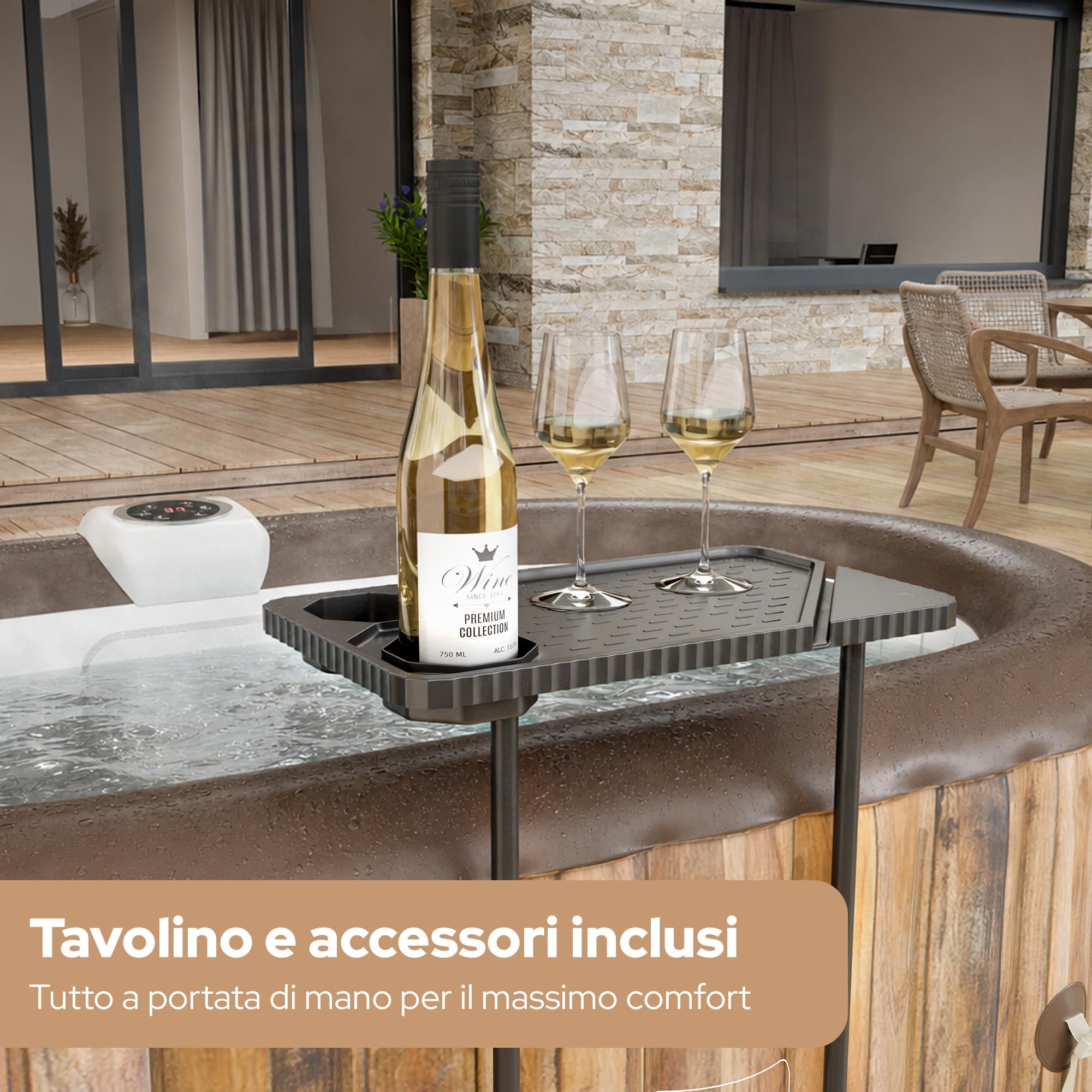 Arebos Vasca idromassaggio | Gonfiabile | Indoor & Outdoor | 190x120 cm ovale | 2 persone | 90 getti di massaggio | con riscaldamento | 550 litri | Incl. copertura | Bubble Spa & Wellness Massage