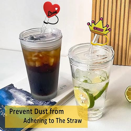 Miniatura 2 de 6 fundas de silicona para pajilla, tapas de pajita, cubiertas reutilizables para popotes, cubierta de popote de silicona, tapas para popote de