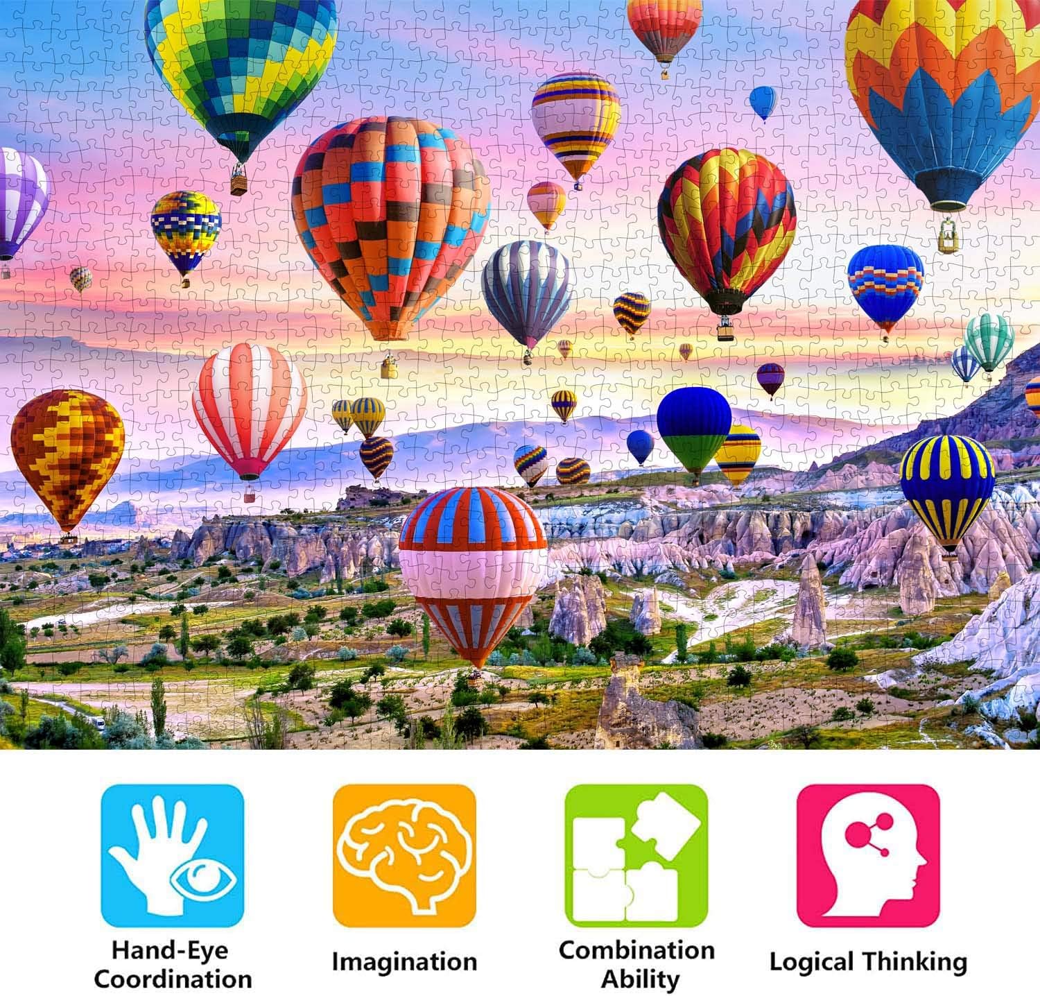 Puzzles for Adults 1000 Piece Puzzles for Adults –Hot Air Balloons Landscape Style Jigsaw Puzzle Game Toys Gift: Toys & Games