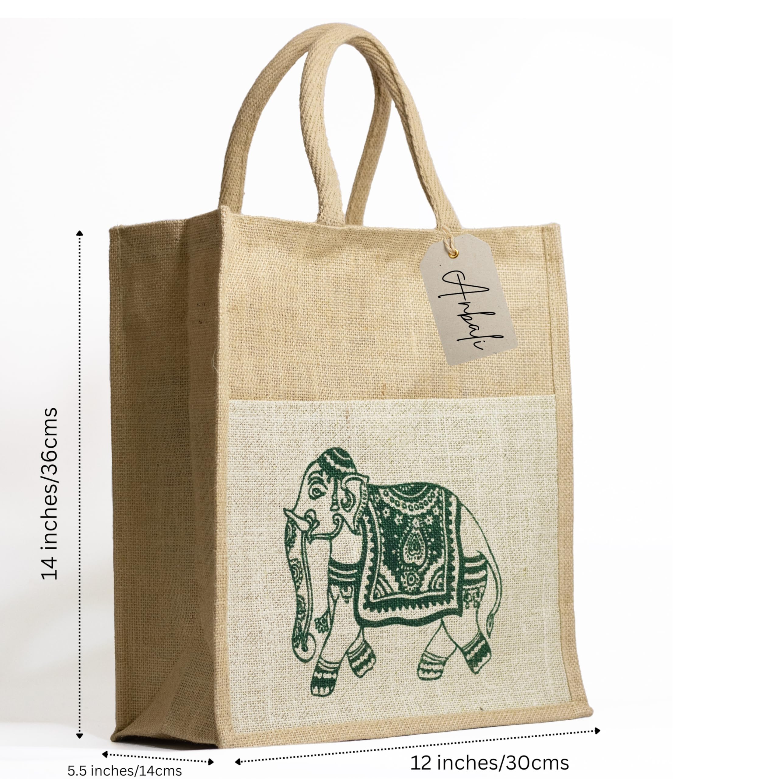 Anbali- Jute grocery shopping bag | Reusable bag for daily use | Eco friendly utility jute bag with zip | Jute carry bag for men and women 4
