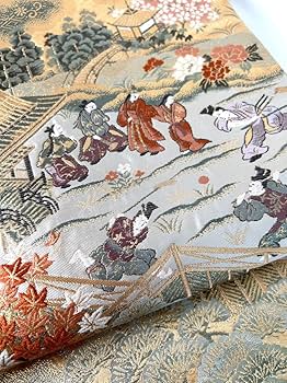 Amazon.co.jp: 全通柄 袋帯 正絹 金銀糸 金糸 袋帯 着物 帯 桜 総柄 総