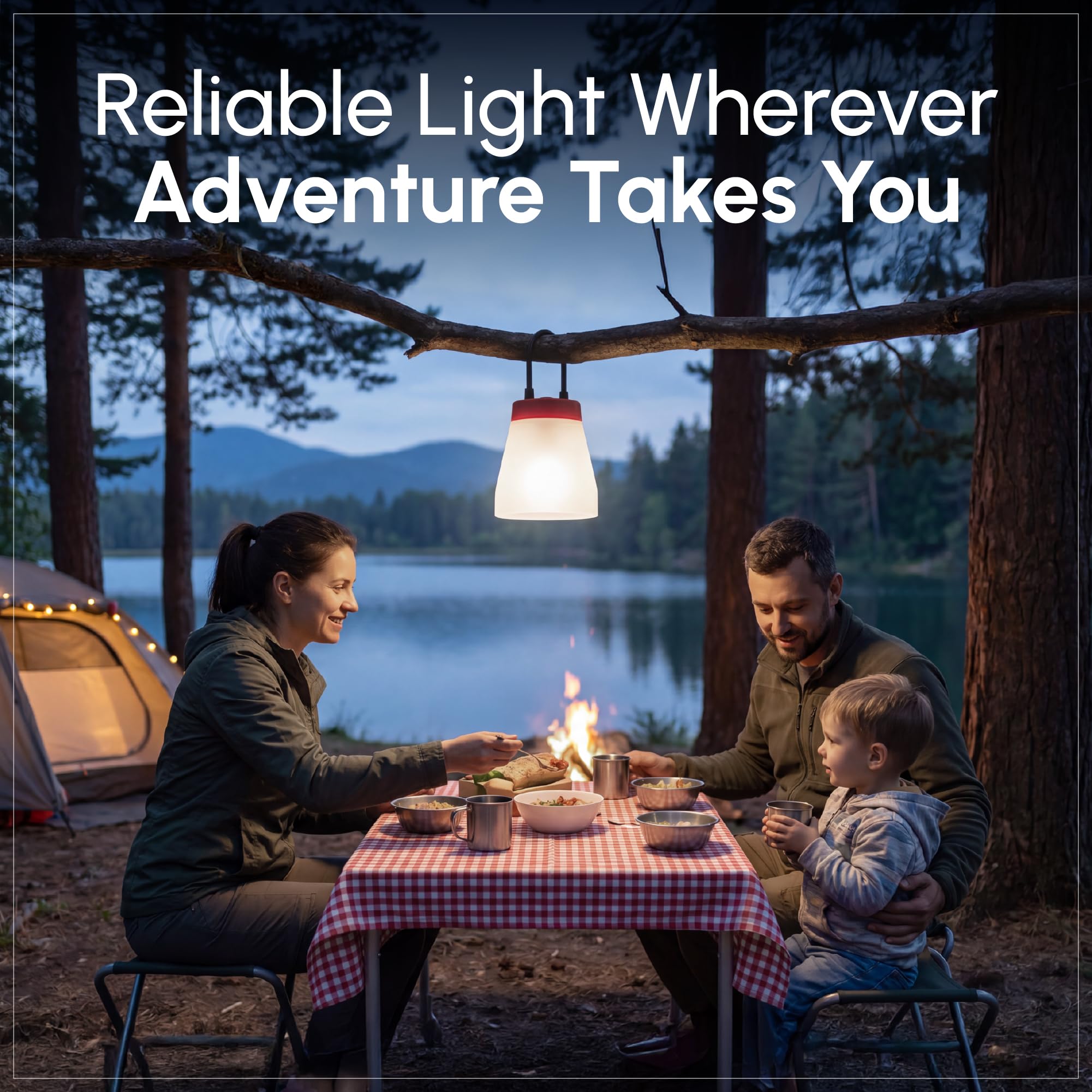 BRIGHT SunBell 80 Solarlampe LED, USB-Ladestation, 180 Std. Laufzeit | 3-in-1 Campinglampe, Integrierte USB-Ladestation, Wechselbare Batterie, IP64 wetterfest