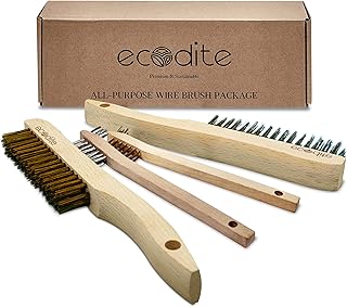 Sponsored Ad - [Wire Brush Set for Cleaning 4-Pack Multi Purpose Beechwood Handle Medium & Small, Brass & Stainless Steel ...