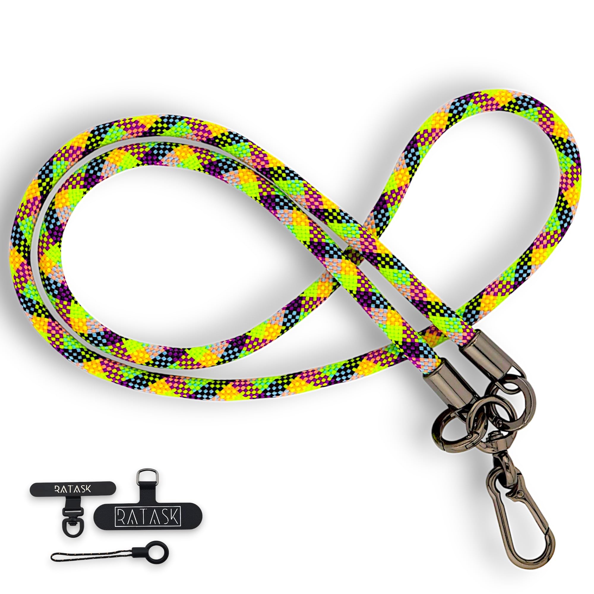 Ratask Unisex Multicolour Strong Neck Lanyard Strap, Camera Lanyard, Id Card Holder, Badge Holder, Mobile Lanyard, Key Strap, With Upgraded Extra Metal Tether Tab, (Multicolour)