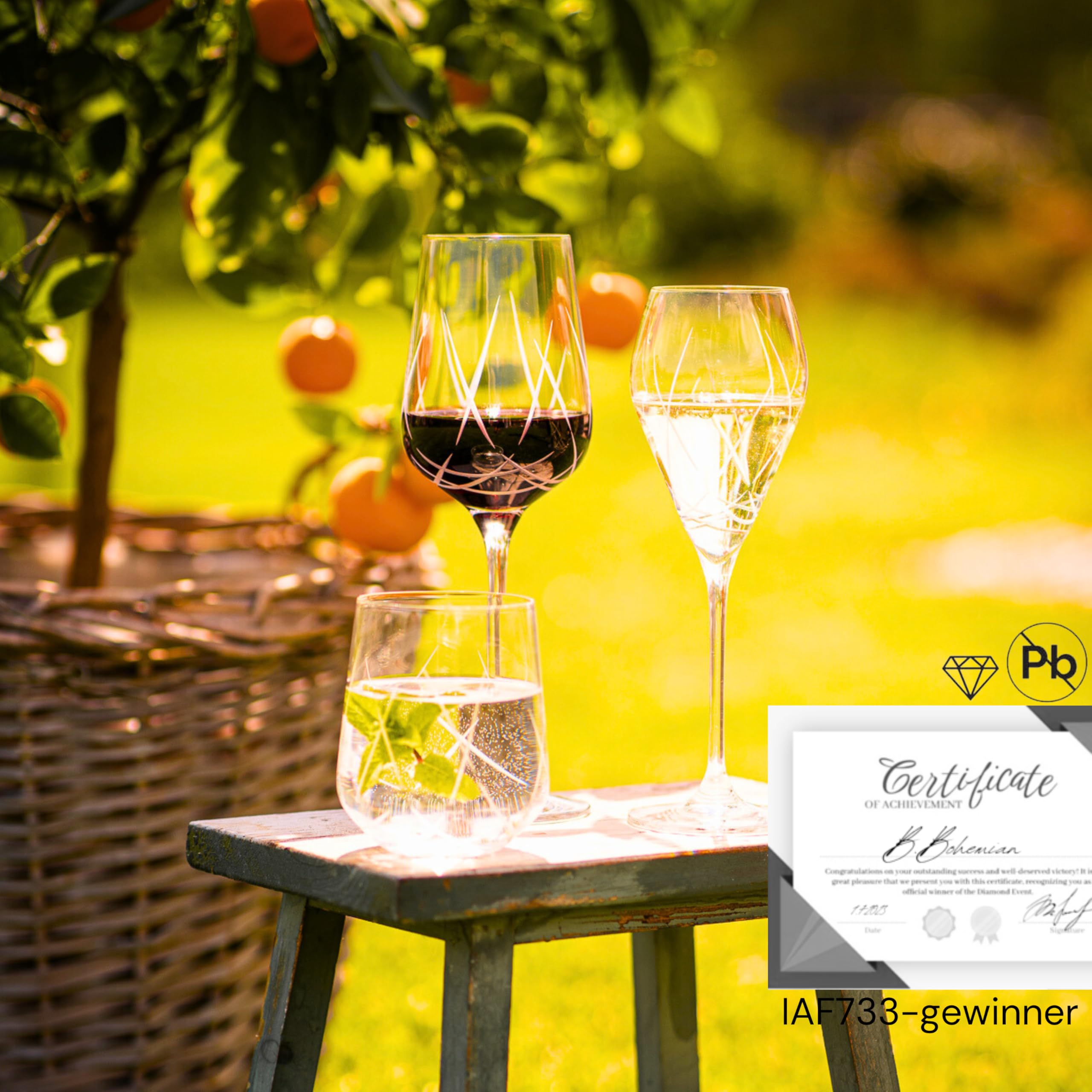 Weinglas Kris Kros 4er Set, 350 ml – Stilvolle Weißwein- & Rotweingläser aus Kristallin, eleganter Weinkelch mit modernem Schliff, spülmaschinenfest, ideal für besondere Anlässe
