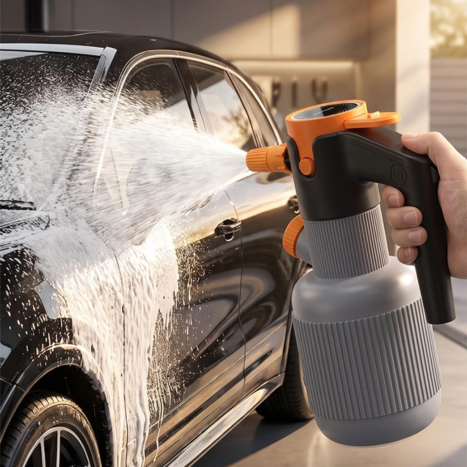 Pulvérisateur À Mousse 1,5 L sans Fil Buse Réglable Nettoyeur Électrique