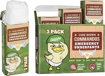Gagster Emergency Underwear - 3 Pairs Instant Disposable Funny Underwear in Compact Container, White Elephant Joke Ideal Gag Gifts for Men, Secret Santa, Birthday Prank Gifts - Travel Size - One Size