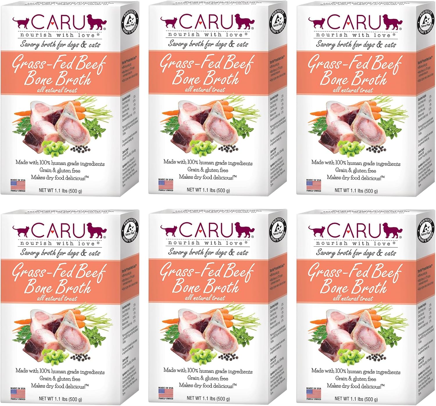 Caru - Grass-Fed Beef Bone Broth for Dogs & Cats - 1 case (6 units)