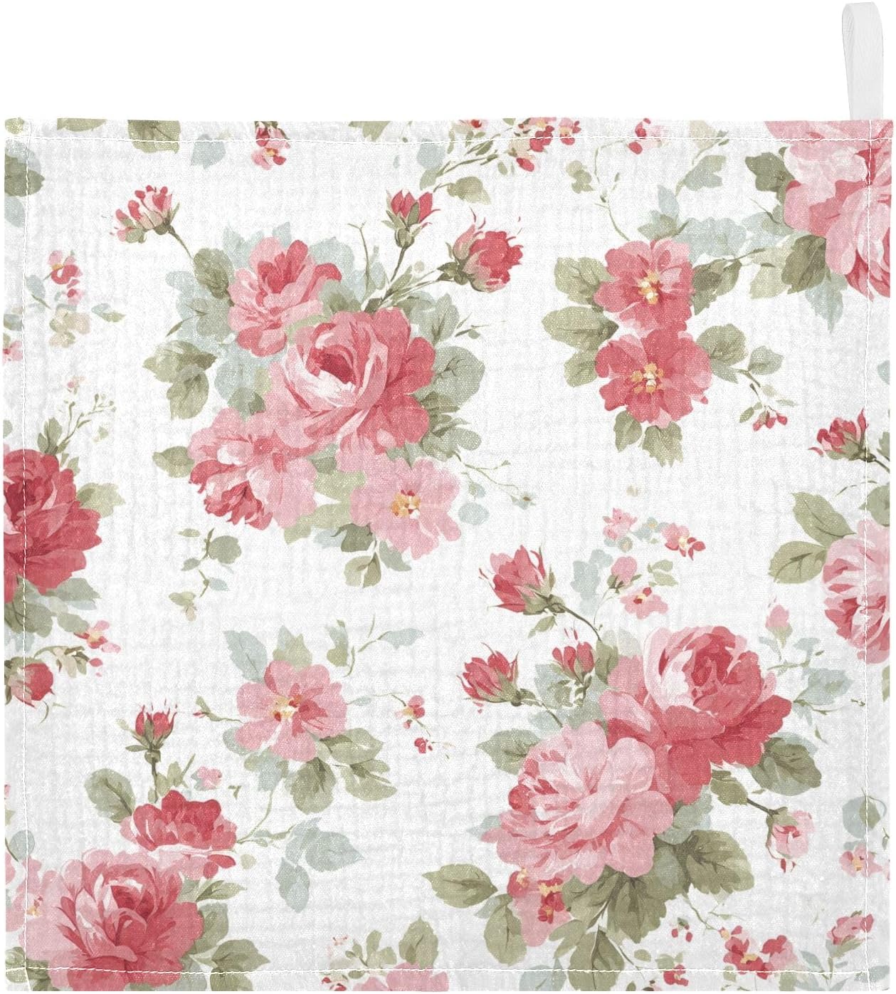 Bolaz Baby Gauze Towels for Kids Soft Handkerchief Newborn 100% Cotton Cherry Blossoms Absorbent 12x12 Inch 3 Pack