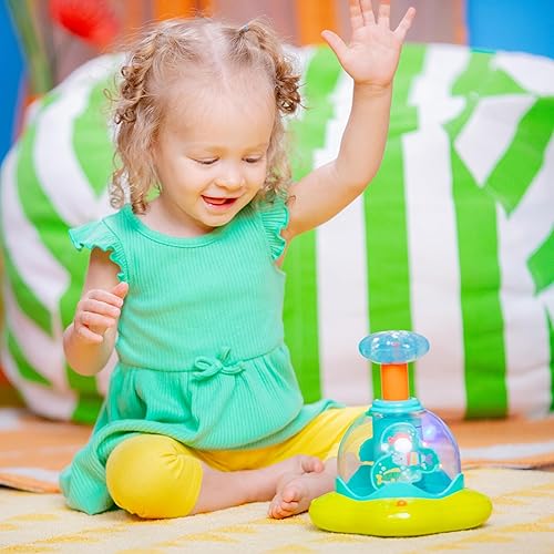 Miniatura 5 de Bright Starts Juguete giratorio, de presionar y brillar, de causa y efecto, musical para bebés, a partir de 6 meses+