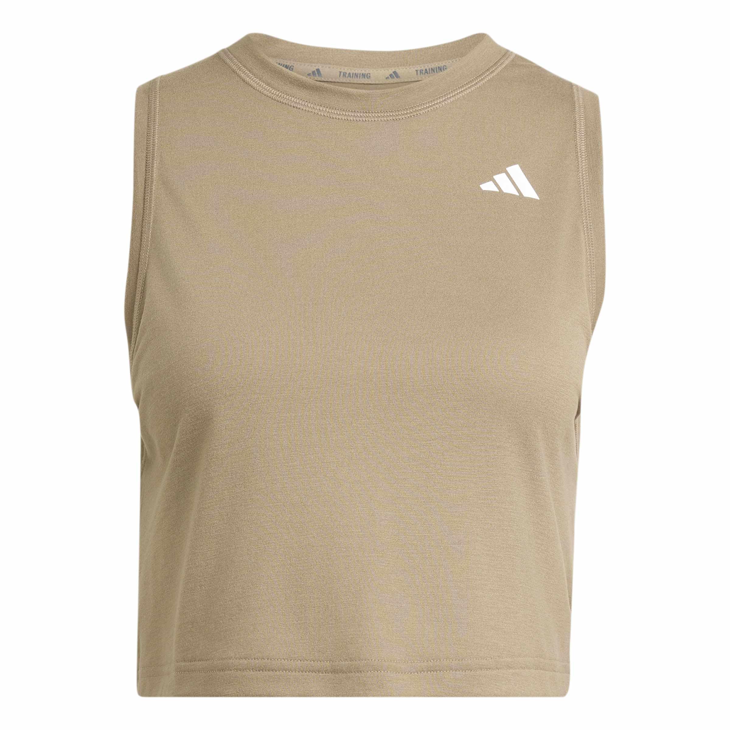 adidas Women's Train Essentials Boxy Workout Tank Shirt, Khaki Six, XL