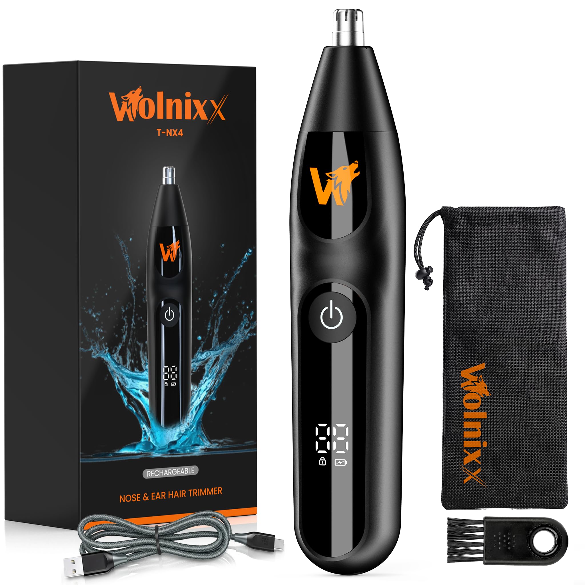 Nose & Ear Hair Trimmer for Men & Women - 2026, 8000 RPM Motor, Wet/Dry, USB Rechargeable, Electric Nose & Ear Hair Clipper WOLNIXX NOSE & EAR TRIMMER