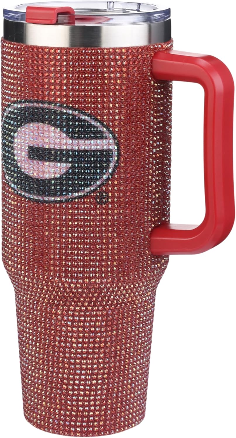 The Memory Company Officially Licensed NCAA 40oz Rhinestone-Embellished Game Day Tumbler, Stainless Steel Sports Water Bottle with Lid & Straw, Vacuum Insulated, For Hot & Cold Drinks - Image 3
