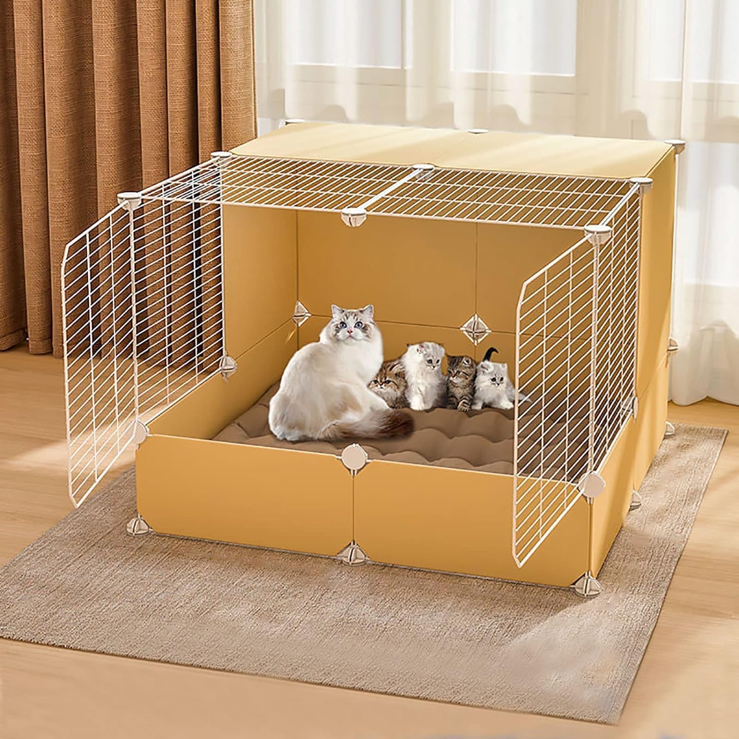 MekUk Cat Houses Gabbie per Gatti, Recinto per Gatti da Interno, Cuccia per Gatti, Recinto per Gatti, Trasportini per Cani di Grossa Taglia, Gabbia per furetti, Recinto per Animali