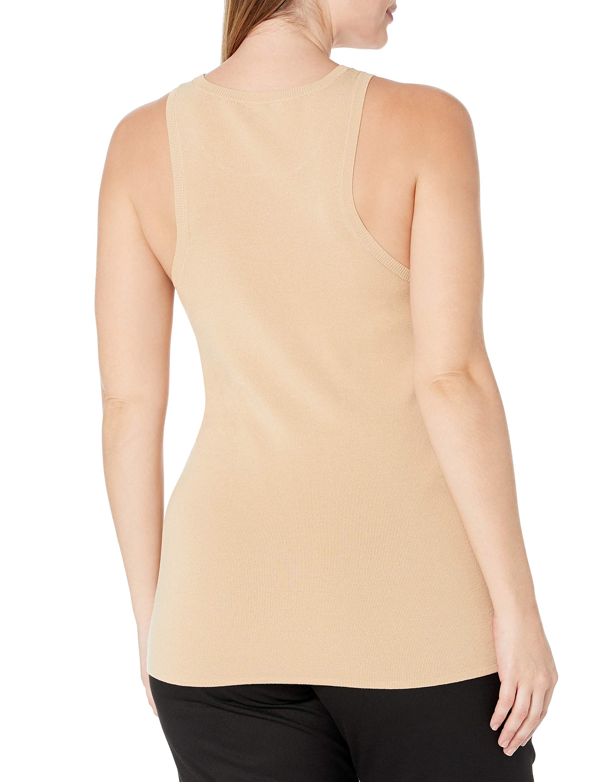 The Drop Women's @lucyswhims Sleeveless Halter Crewneck Sweater Tank, Semolina, S