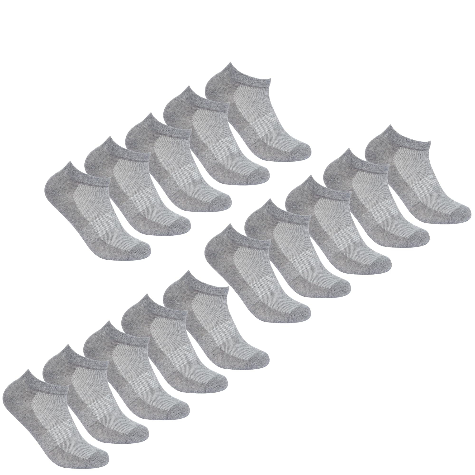 Style It Up Ladies 10 Pairs Socks Sports Trainer Gym Everyday Active Activewear Ankle Liners, (GREY-3X,)