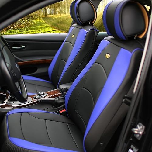 TLH - Juego completo de cojines de asiento de cuero sintético ultra cómodos, ajuste universal para coches, camiones, SUV