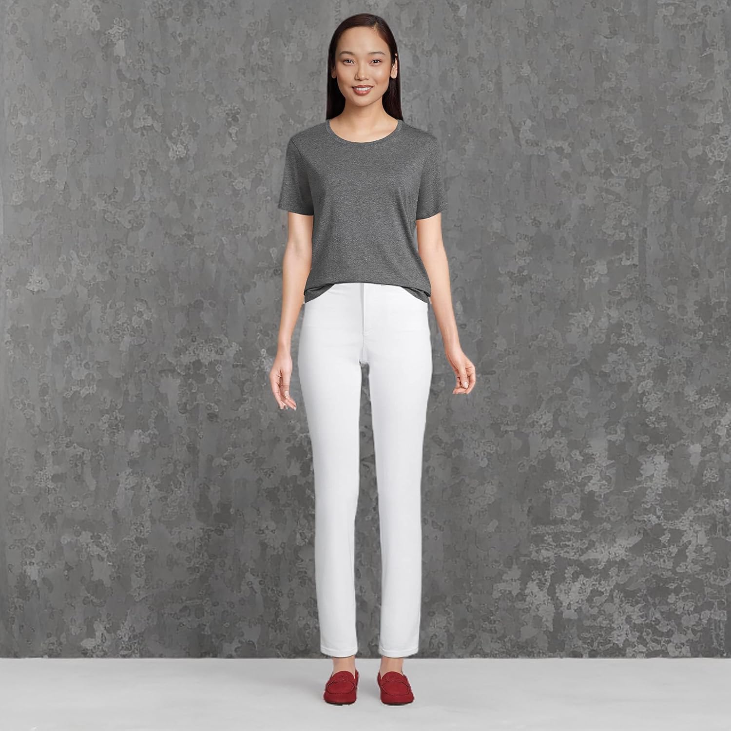 Lands' End Women's Relaxed American-Grown Supima Cotton Crew Neck T-Shirt - Image 7