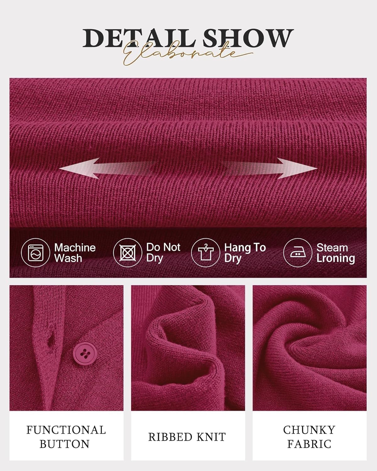 Gaharu Womens Open Front Cardigan Sweaters Long Sleeve Knitted Button Tops Casual V-Neck Peplum Outerwear for Women Trendy - Image 6