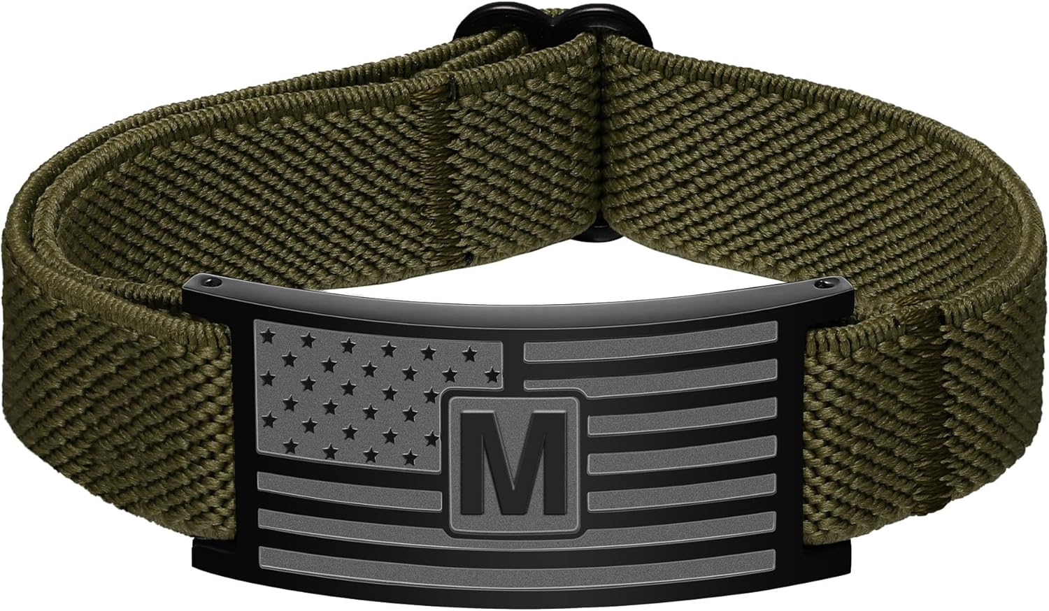 Valentines Day Gifts for Him - Initial Bracelet for Men Boys, Green American Flag Wrist Bracelets Military Jewelry for Kids Boy Teen Teenage Boyfriend