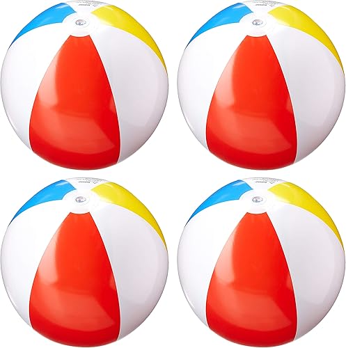 Intex Piscina inflable de bola de playa, panel brillante grande de 20 pulgadas (paquete de 4)