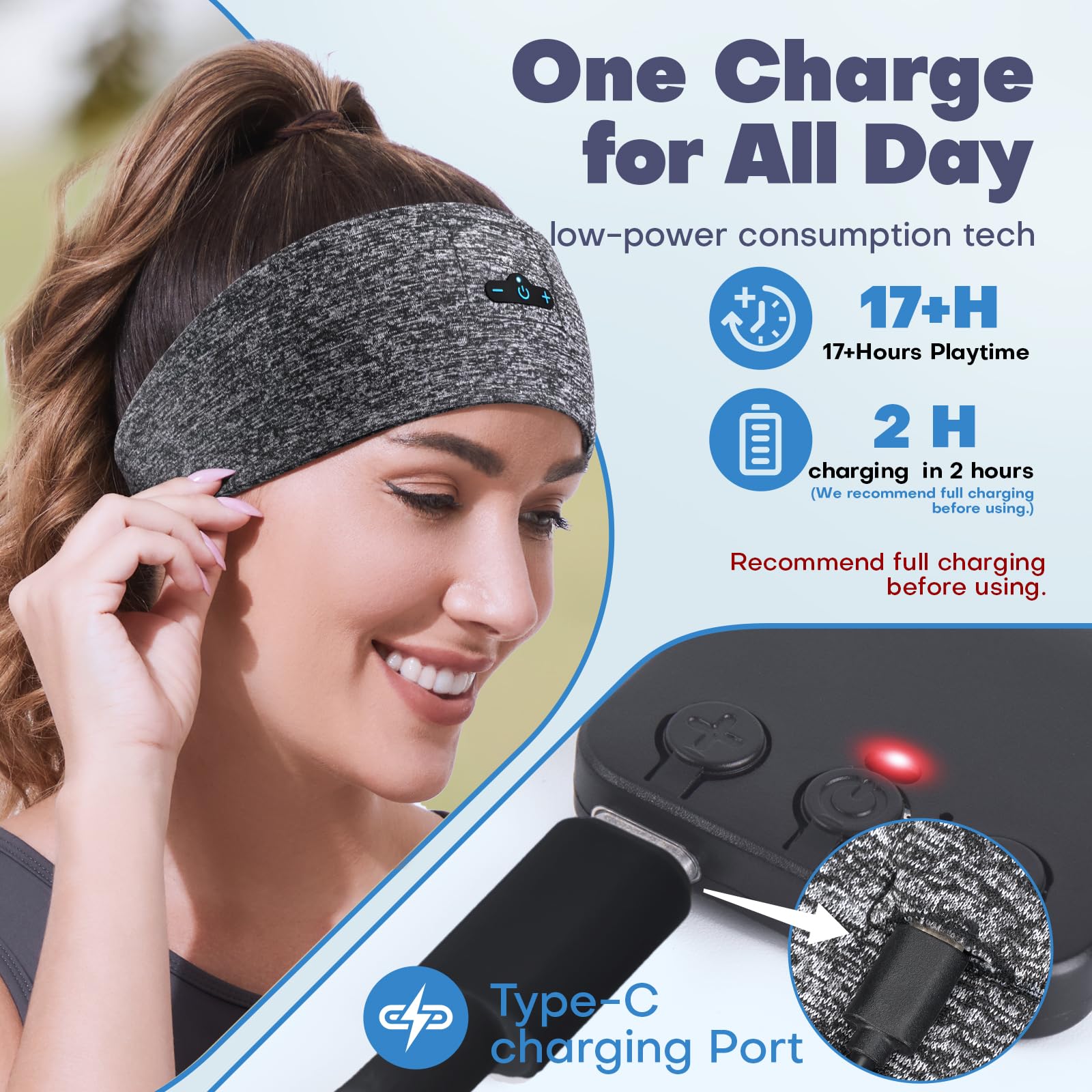 Auriculares para dormir Bluetooth 5.2 para dormir de lado, paquete de 2, 13 horas de reproducción, auriculares inalámbricos con altavoces estéreo HD para entrenamiento, correr, yoga, regalo ideal para