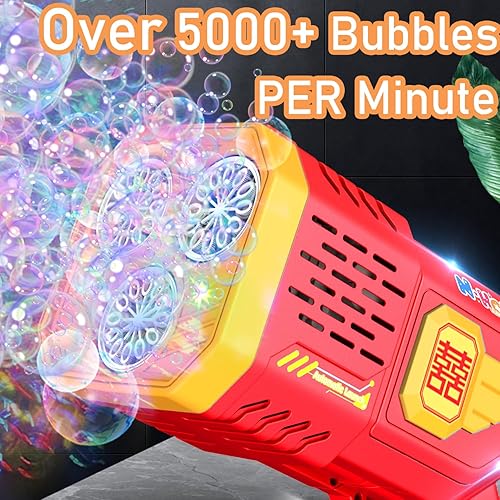 Miniatura 2 de Ametralladora de burbujas pistola de burbujas pistola de burbujas de bazuca completamente automática de 36 agujeros para niños juguetes para hacer
