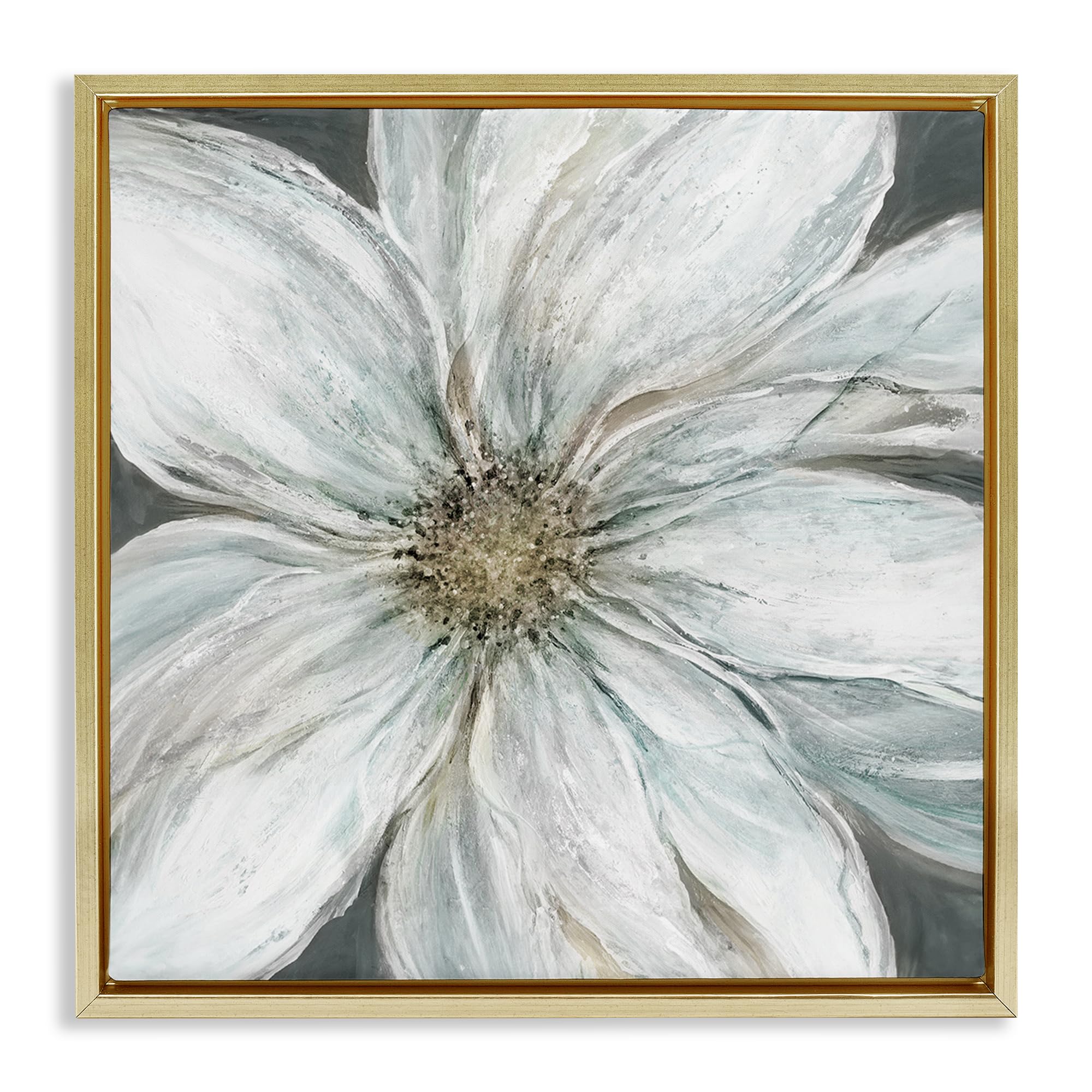'Large White Flower Closeup'| Floating Frame Canvas Art