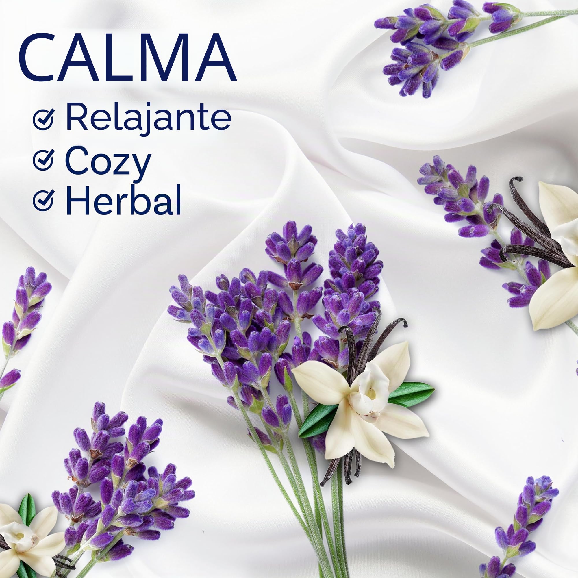 Downy Infusions - Perlas potenciadoras de aroma de lavandería en el lavado, calma, calmante lavanda y vaina de vainilla, 24 onzas