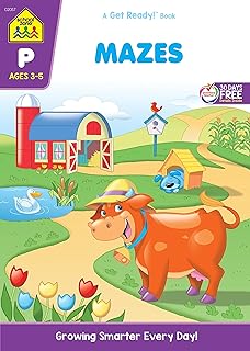 School Zone - Mazes Workbook - Ages 3 to 5, Preschool to Kindergarten, Maze Puzzles, Wide Paths, Colorful Pictures, Attention to Detail, Problem-Solving, and More (School Zone Get Ready!™ Book Series)