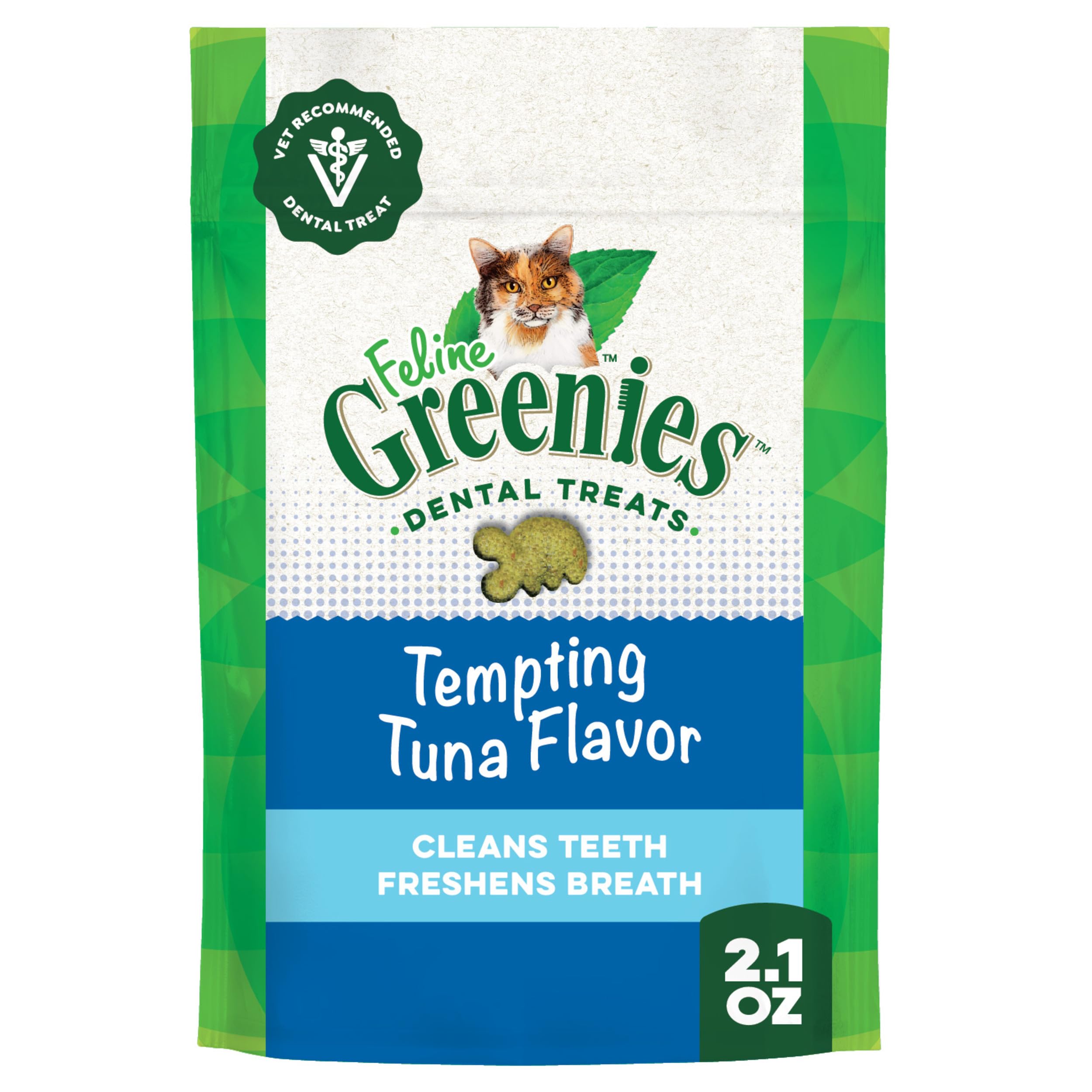 Greenies Feline Dental Treats For Cats Tempting Tuna Flavor 2.5 Oz., Adult, stick