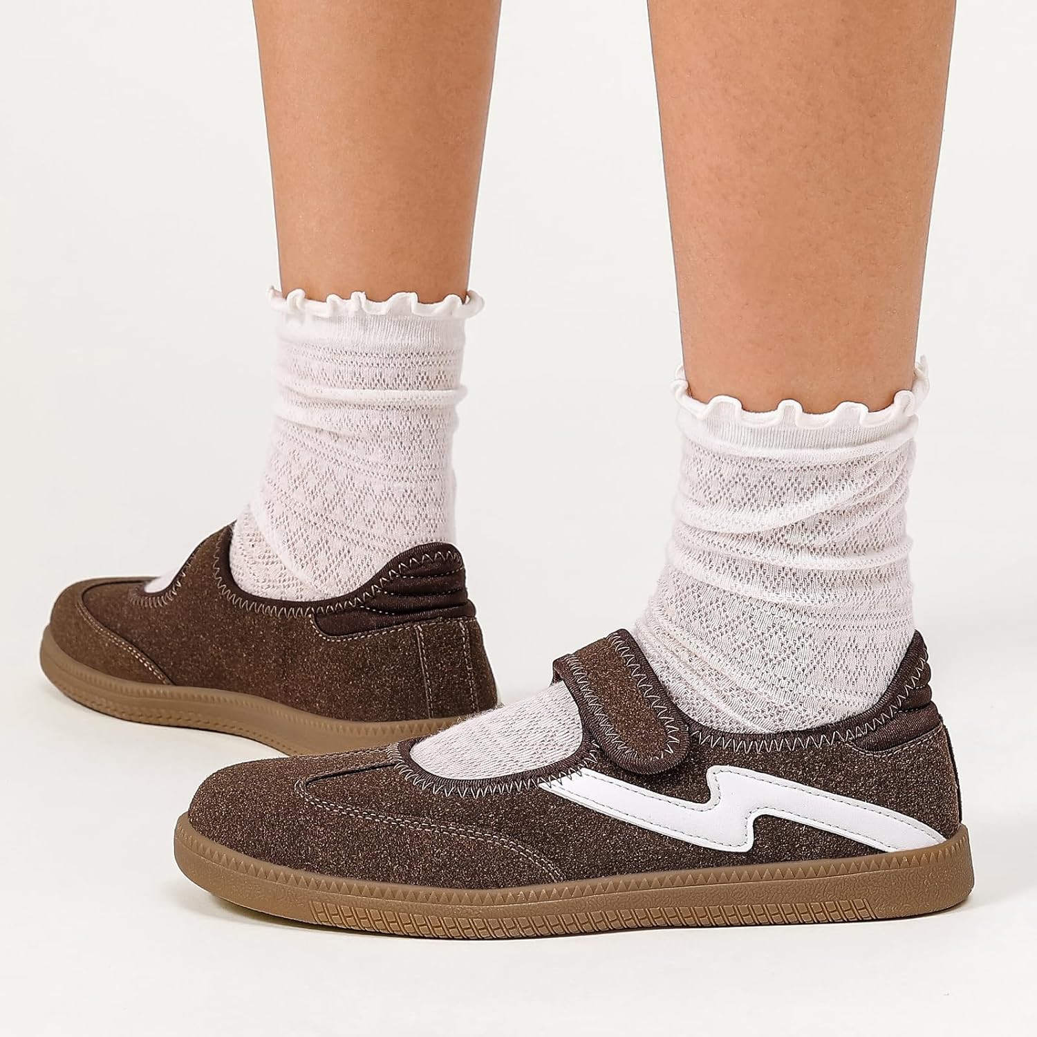 Womens Sneakers Casual Lightweight Tennis Shoes Slip on Footwear Women's Fashion Retro Sneakers for Dress Jeans Skirts - Image 5