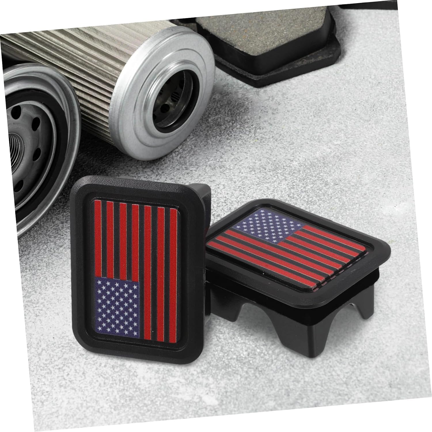 2pcs Trunk Hole Weatherproof Abs Tailgate Seal for Patriotic Flag Design Easy Installation Accessories