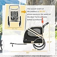 Vista 7 de Aosom Remolque de bicicleta para mascotas 2 en 1 para perros pequeños, cochecito de bicicleta de visibilidad en carretera, resistente a la intemperie