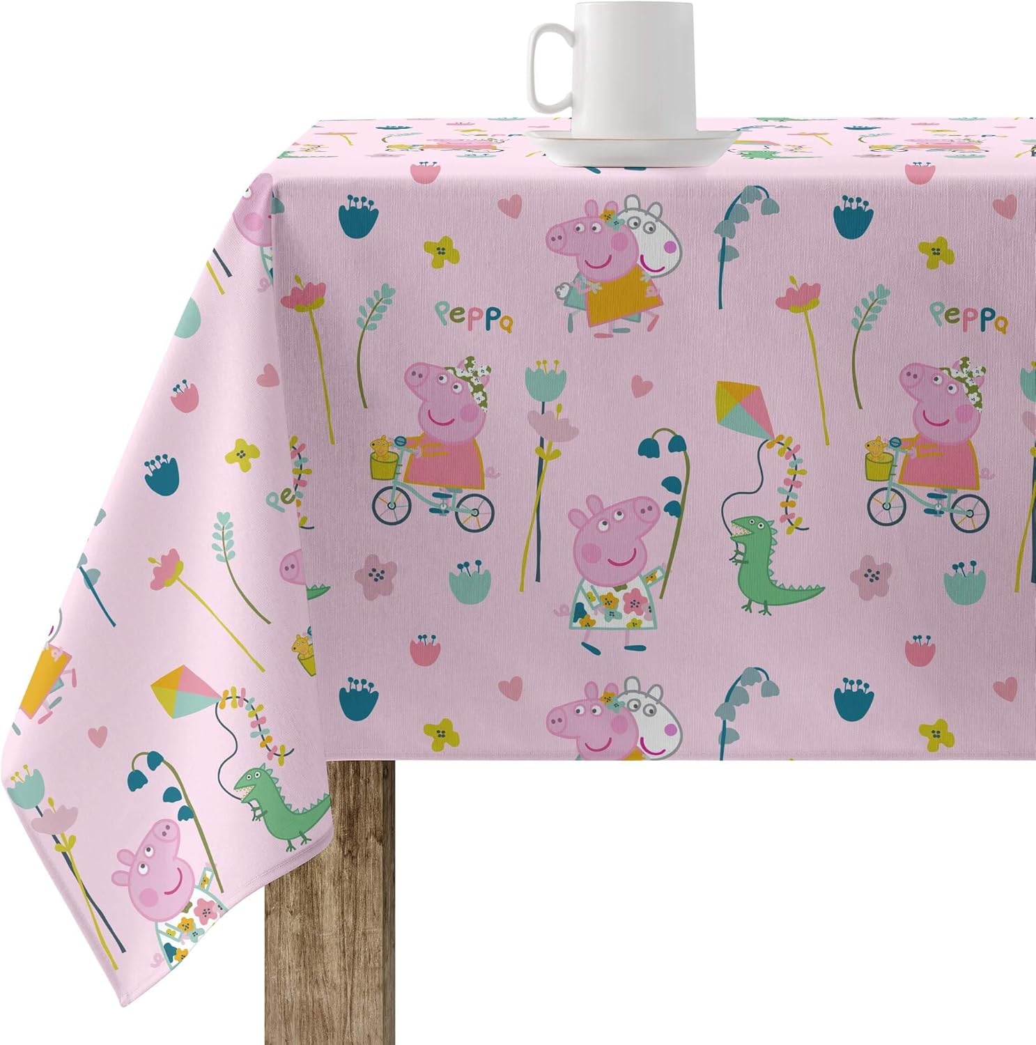 BELUM | Peppa Pig Tablecloth 100 x 140 cm Resinated Tablecloth (Plasticised Touch) Stain Resistant Model Peppa Pig Free Time 1