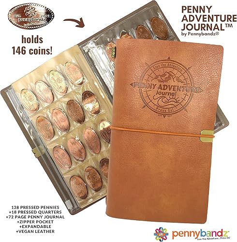 Miniatura 8 de Pennybandz El Penny Journal tiene capacidad para 146 monedas, el mejor libro de colección de recuerdos para tu colección de monedas con capacidad